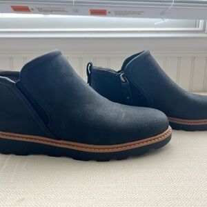 Dr. Scholl's Black Ankle Booties with Tan Sole